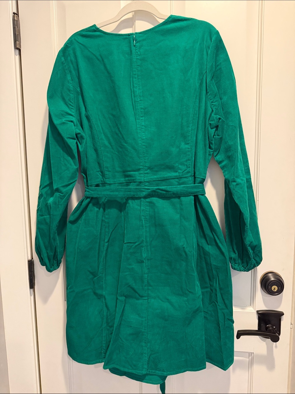 Boden Green Fine Wale Corduroy Long Sleeve Belted Dress, US Size 16-18R - Picture 3 of 5